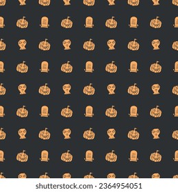 Seamless Halloween pattern. Doodle Halloween background