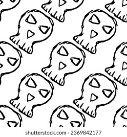 Seamless Halloween pattern. Doodle Halloween background