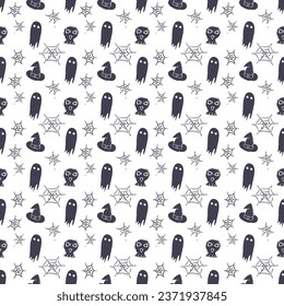 Seamless Halloween pattern. Doodle Halloween background