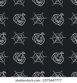Seamless Halloween pattern. Doodle Halloween background