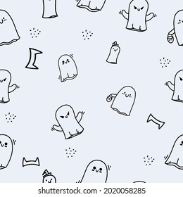 Nahtlose Halbkuppelmuster im Doodle-Stil. Halloween-Konzept. Färben. Vektorgrafik