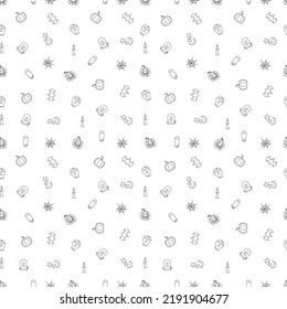 Seamless halloween pattern. Doodle vector halloween background