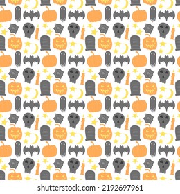 Seamless halloween pattern. Doodle vector halloween background