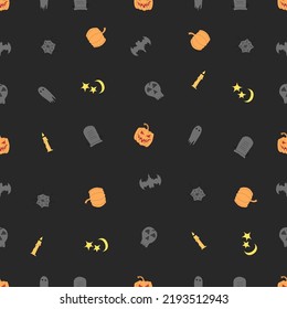 Seamless halloween pattern. Doodle vector halloween background