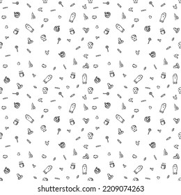 Seamless halloween pattern. Doodle vector halloween background