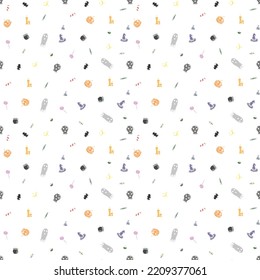 Seamless halloween pattern. Doodle vector halloween background