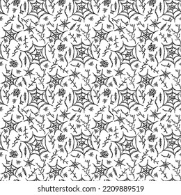 Seamless halloween pattern. Doodle vector halloween background