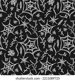 Seamless halloween pattern. Doodle vector halloween background