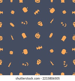 Seamless halloween pattern. Doodle vector halloween background