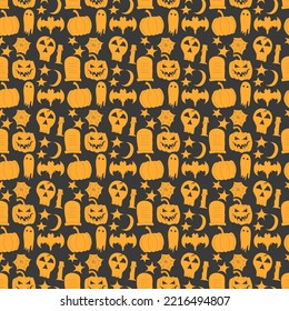 Seamless halloween pattern. Doodle vector halloween background