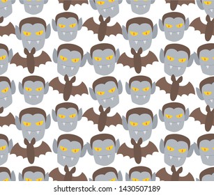 seamless halloween pattern. dracula and bat