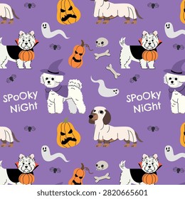Seamless Halloween pattern featuring