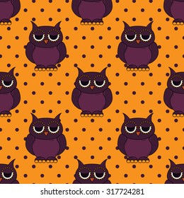Seamless halloween pattern, flat style. Endless texture. Use for wallpaper, textiles, pattern fills, web page background