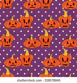 Seamless halloween pattern, flat style. Endless texture. Use for wallpaper, textiles, pattern fills, web page background