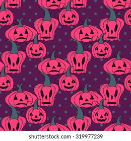 Seamless halloween pattern, flat style. Endless texture. Use for wallpaper, textiles, pattern fills, web page background