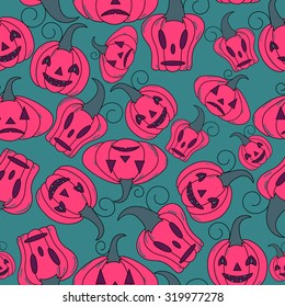 Seamless halloween pattern, flat style. Endless texture. Use for wallpaper, textiles, pattern fills, web page background