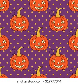 Seamless halloween pattern, flat style. Endless texture. Use for wallpaper, textiles, pattern fills, web page background