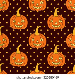Seamless halloween pattern, flat style. Endless texture. Use for wallpaper, textiles, pattern fills, web page background