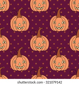 Seamless halloween pattern, flat style. Endless texture. Use for wallpaper, textiles, pattern fills, web page background