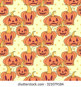 Seamless halloween pattern, flat style. Endless texture. Use for wallpaper, textiles, pattern fills, web page background