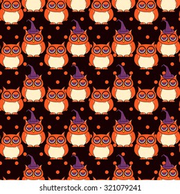 Seamless halloween pattern, flat style. Endless texture. Use for wallpaper, textiles, pattern fills, web page background