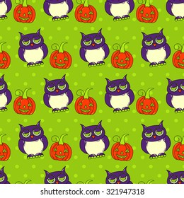 Seamless halloween pattern, flat style. Endless texture. Use for wallpaper, textiles, pattern fills, web page background