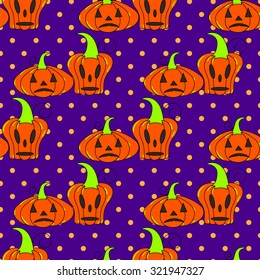 Seamless halloween pattern, flat style. Endless texture. Use for wallpaper, textiles, pattern fills, web page background
