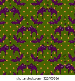 Seamless Halloween pattern, flat style. Endless texture. Use for wallpaper, textiles, pattern fills, web page background