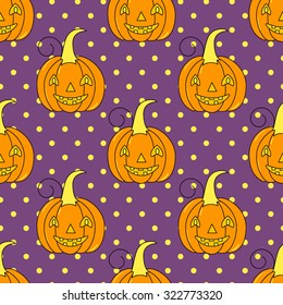 Seamless halloween pattern, flat style. Endless texture. Use for wallpaper, textiles, pattern fills, web page background