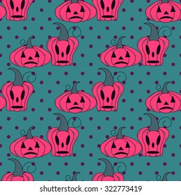 Seamless halloween pattern, flat style. Endless texture. Use for wallpaper, textiles, pattern fills, web page background