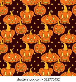 Seamless halloween pattern, flat style. Endless texture. Use for wallpaper, textiles, pattern fills, web page background