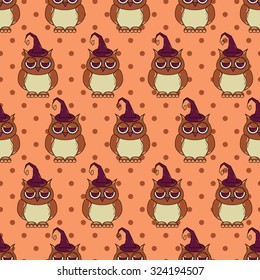 Seamless halloween pattern, flat style. Endless texture. Use for wallpaper, textiles, pattern fills, web page background