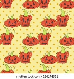 Seamless halloween pattern, flat style. Endless texture. Use for wallpaper, textiles, pattern fills, web page background