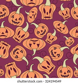 Seamless halloween pattern, flat style. Endless texture. Use for wallpaper, textiles, pattern fills, web page background