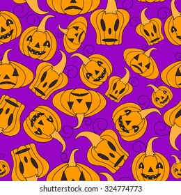 Seamless halloween pattern, flat style. Endless texture. Use for wallpaper, textiles, pattern fills, web page background
