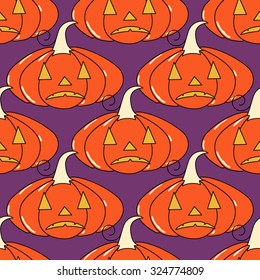 Seamless halloween pattern, flat style. Endless texture. Use for wallpaper, textiles, pattern fills, web page background
