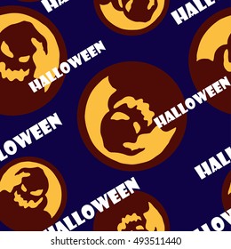 Seamless halloween pattern with ghost