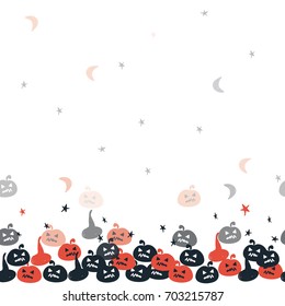 Seamless Halloween pattern with hand drawn