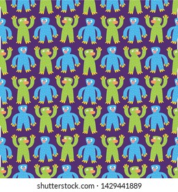 seamless halloween pattern. monster pattern