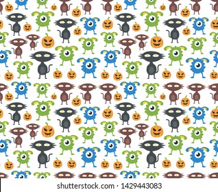 seamless halloween pattern. monster pattern
