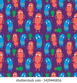 seamless halloween pattern. monster pattern