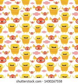 seamless halloween pattern. monster pattern