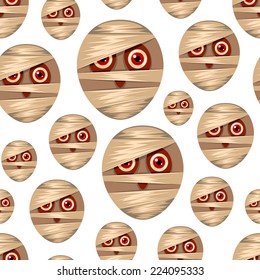 Seamless Halloween pattern with mummies