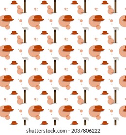 seamless halloween pattern of orange hat and hatchet