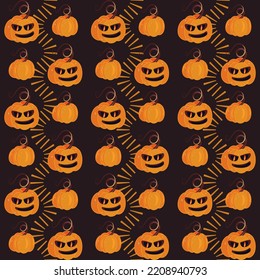 Seamless Halloween Pattern with Pampkins