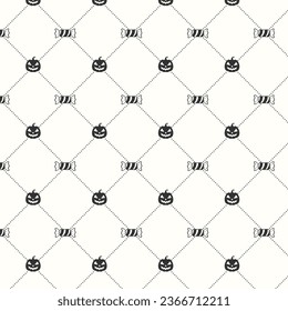 Seamless halloween pattern, with pumpkin and candy. can be used for wallpaper, pattern fills, web page background,surface textures
