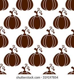 Seamless Halloween pattern with pumpkin icons
