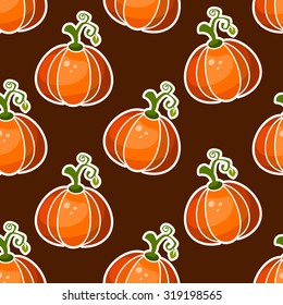 Seamless Halloween pattern with pumpkin icons