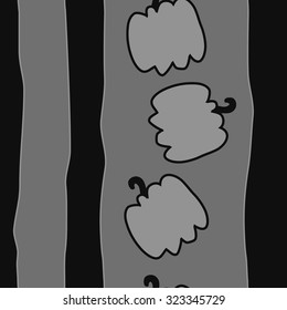 Seamless   Halloween pattern  of pumpkin, stripe, spots. Hand drawn.
