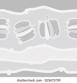Seamless   Halloween pattern  of pumpkin, stripe, spots. Hand drawn.